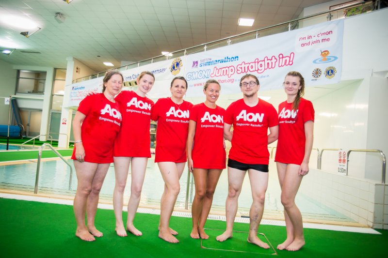 people lined up for Skipton Swimarathon