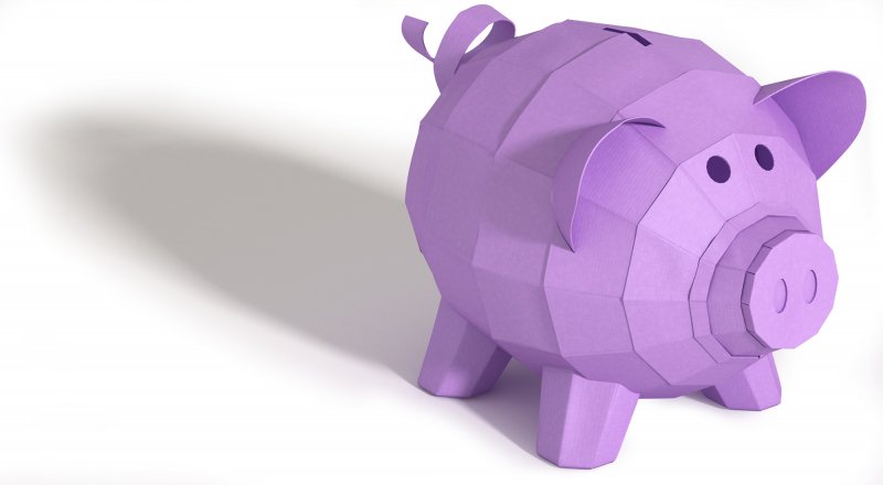 purple piggy bank