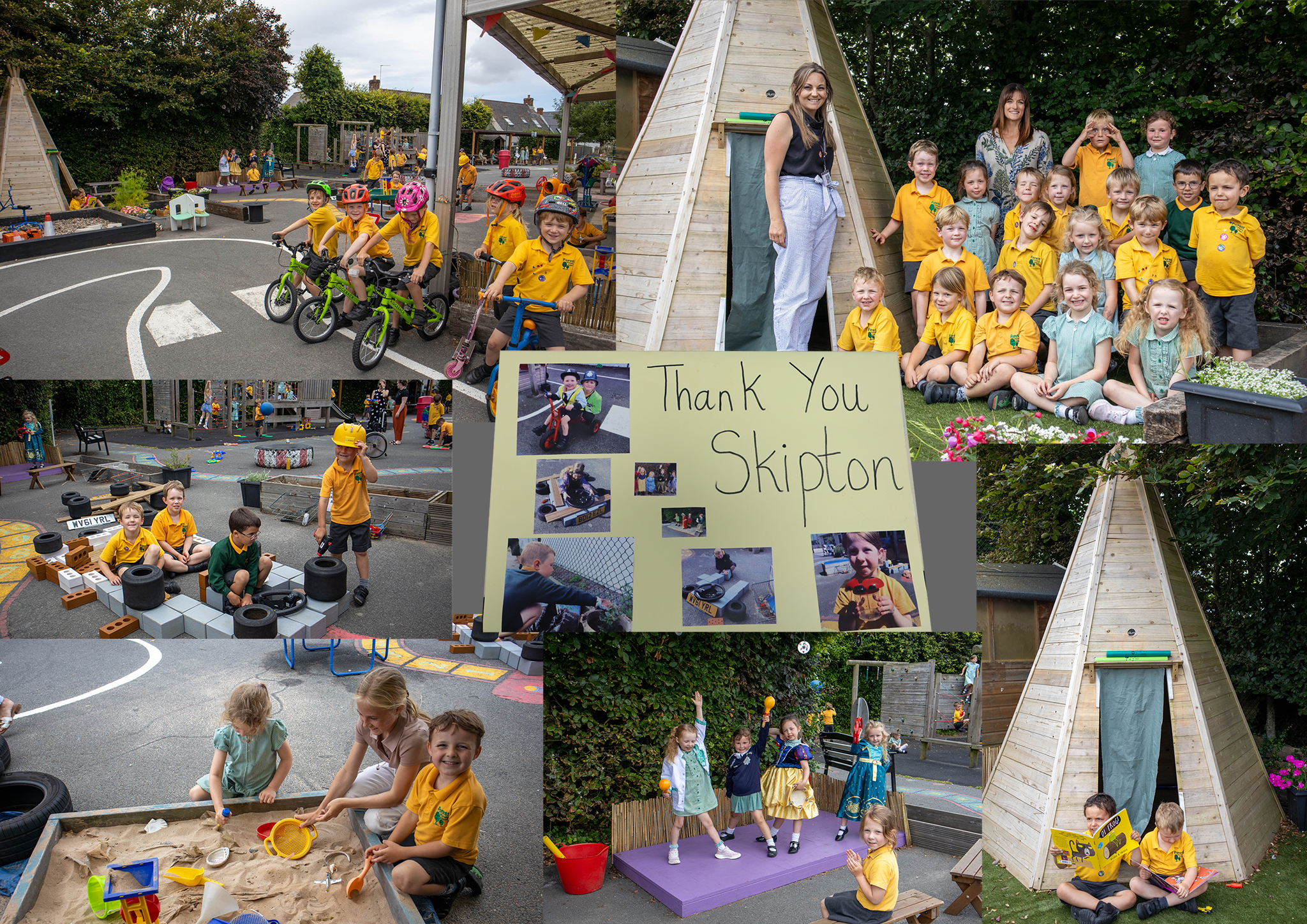 School in playground - thank you card