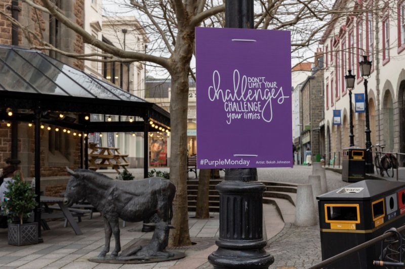 Purple Monday signage 